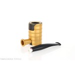 Tsuge Thunderstorm gold G9 windshield tobacco pipe - Tobacco Pipes - Natural root, Metal