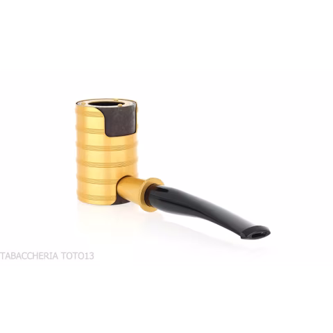 Tsuge Thunderstorm gold G9 windshield tobacco pipe - Tobacco Pipes - Natural root, Metal