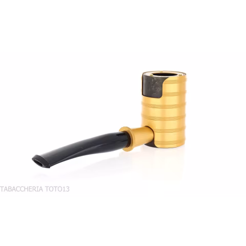 Tsuge Thunderstorm gold G9 windshield tobacco pipe - Tobacco Pipes - Natural root, Metal