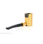 Tsuge Thunderstorm gold G9 tuyau de tabac de pare-brise - Pipe Pour le Tabac - Racine naturelle, Métal