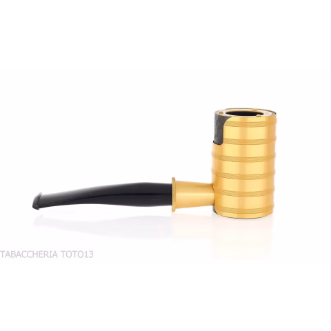 Tsuge Thunderstorm gold G9 windshield tobacco pipe - Tobacco Pipes - Natural root, Metal