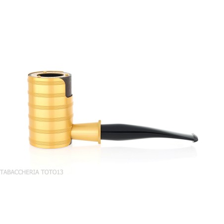Tsuge Thunderstorm gold G9 tuyau de tabac de pare-brise - Pipe Pour le Tabac - Racine naturelle, Métal