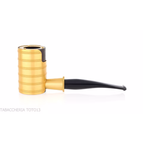 Tsuge Thunderstorm gold G9 windshield tobacco pipe - Tobacco Pipes - Natural root, Metal