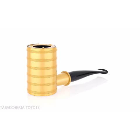 Tsuge Thunderstorm gold G9 windshield tobacco pipe - Tobacco Pipes - Natural root, Metal