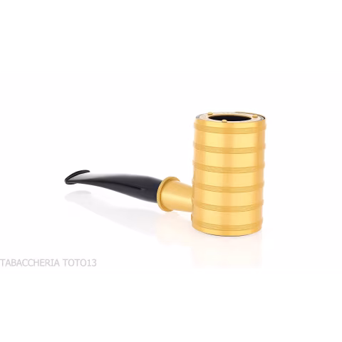Tsuge Thunderstorm gold G9 windshield tobacco pipe - Tobacco Pipes - Natural root, Metal