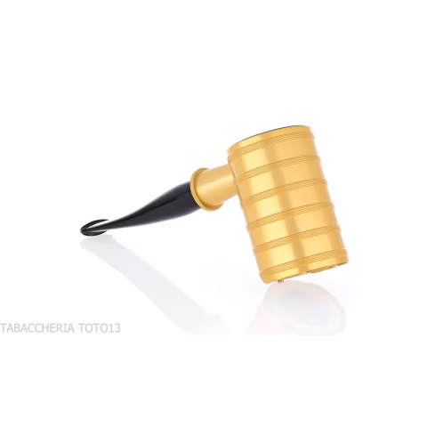 Tsuge Thunderstorm gold G9 windshield tobacco pipe - Tobacco Pipes - Natural root, Metal