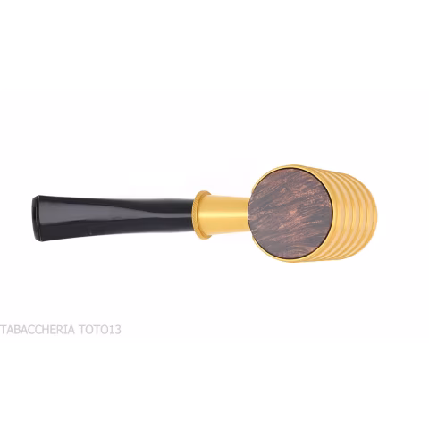 Tsuge Thunderstorm gold G9 windshield tobacco pipe - Tobacco Pipes - Natural root, Metal