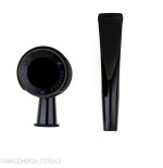 Tsuge Thunderstorm Black G9 smoking pipe covered in black metal - Tobacco Pipes - Natural root, Metal