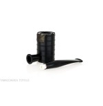 Tsuge Thunderstorm Black G9 smoking pipe covered in black metal - Tobacco Pipes - Natural root, Metal
