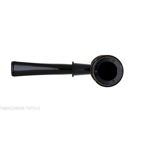 Tsuge Thunderstorm Black G9 Pfeife mit schwarzem Metall bedeckt - Tabakpfeifen