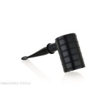 Tsuge Thunderstorm Black G9 smoking pipe covered in black metal - Tobacco Pipes - Natural root, Metal