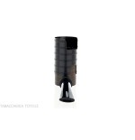 Tsuge Thunderstorm Black G9 Pfeife mit schwarzem Metall bedeckt - Tabakpfeifen