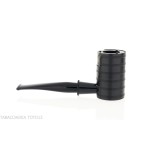 Tsuge Thunderstorm Black G9 smoking pipe covered in black metal - Tobacco Pipes - Natural root, Metal