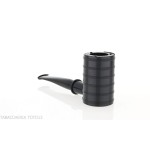 Tsuge Thunderstorm Black G9 smoking pipe covered in black metal - Tobacco Pipes - Natural root, Metal