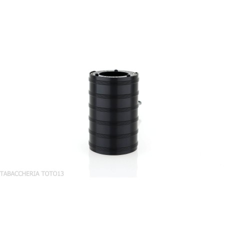 Tsuge Thunderstorm Black G9 smoking pipe covered in black metal - Tobacco Pipes - Natural root, Metal