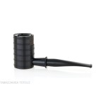 Tsuge Thunderstorm Black G9 Pfeife mit schwarzem Metall bedeckt - Tabakpfeifen