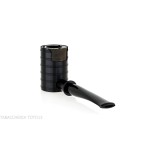 Tsuge Thunderstorm Black G9 Pfeife mit schwarzem Metall bedeckt - Tabakpfeifen