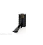 Tsuge Thunderstorm Black G9 Pfeife mit schwarzem Metall bedeckt - Tabakpfeifen