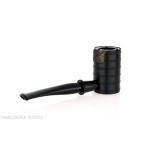 Tsuge Thunderstorm Black G9 Pfeife mit schwarzem Metall bedeckt - Tabakpfeifen