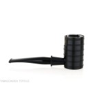 Tsuge Thunderstorm Black G9 smoking pipe covered in black metal - Tobacco Pipes - Natural root, Metal