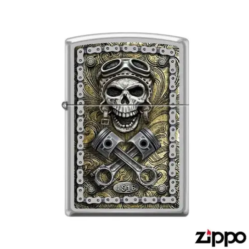 Zippo Rick Rietveld Skull & Pistons - Accendini