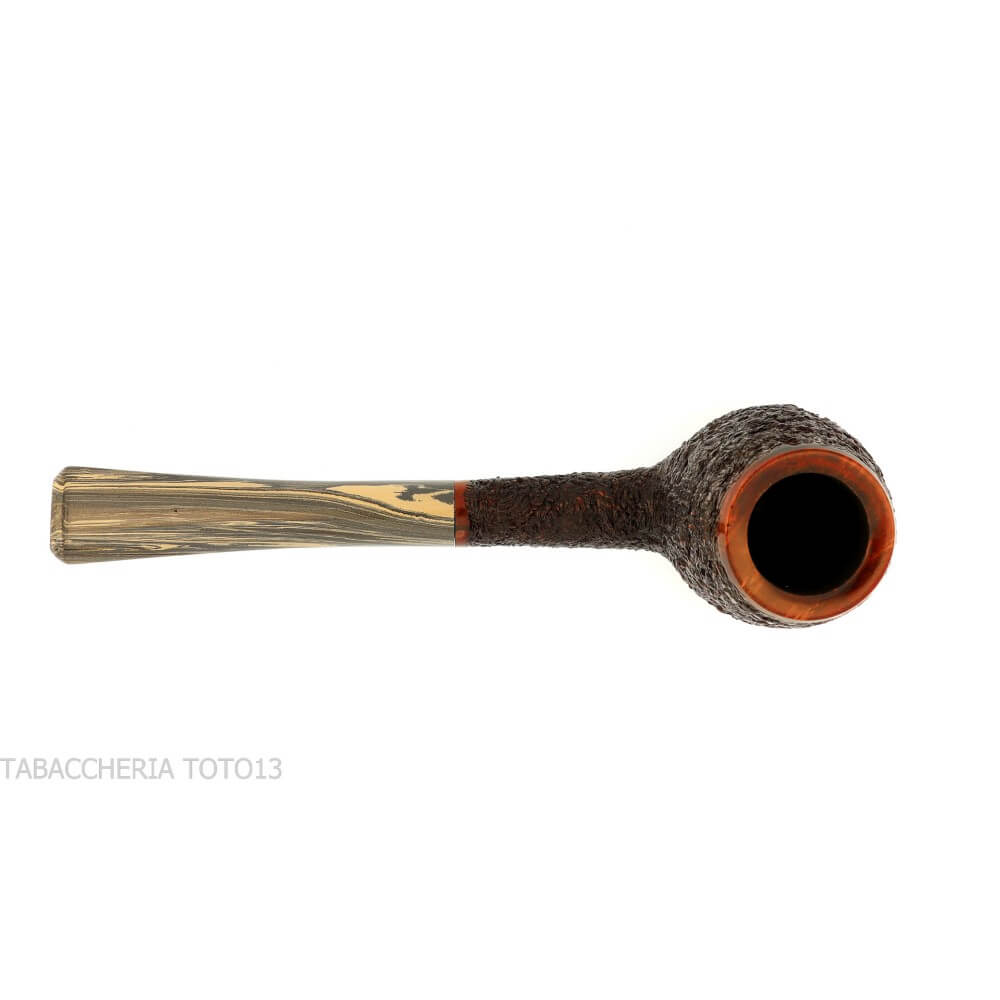Francesco Ganci pipa forma billiard finitura rusticata - Ganci F. Pipemakers