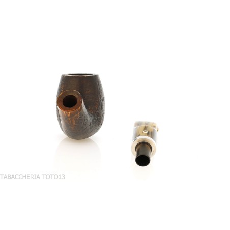 Revolution Mammuth pipe curved billiard shape in sandblasted briar - Tobacco Pipes - Natural root