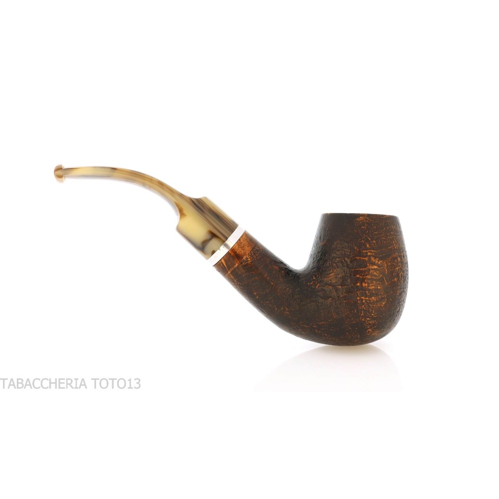 Revolution Mammuth pipe curved billiard shape in sandblasted briar - Tobacco Pipes - Natural root