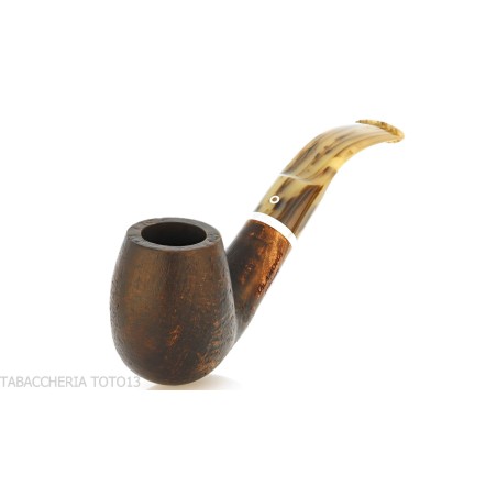 Revolution Mammuth pipe curved billiard shape in sandblasted briar - Tobacco Pipes - Natural root