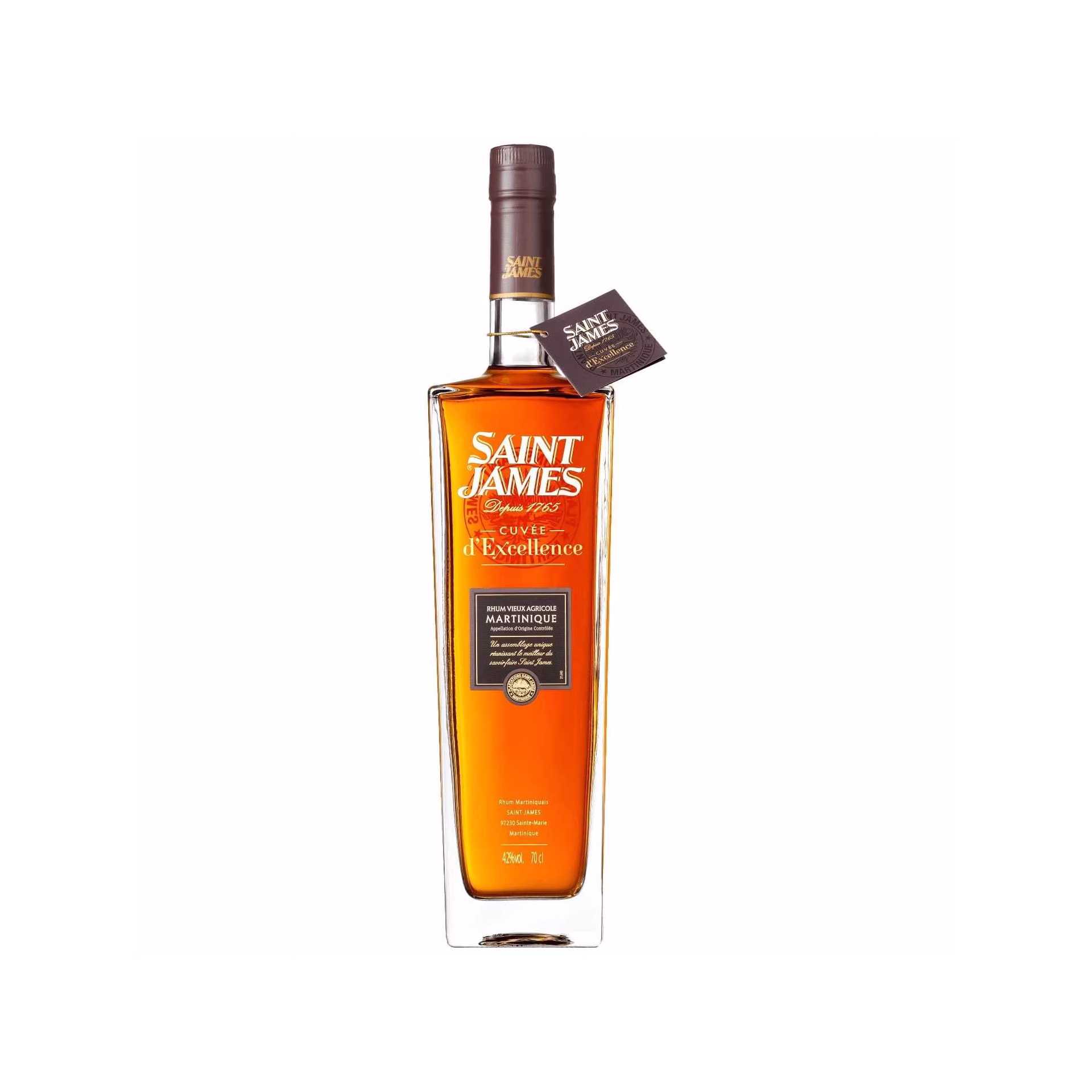 Saint James cuvee d'excellence Vol.42% Cl.70 - Spiritueux - Jus de canne à sucre