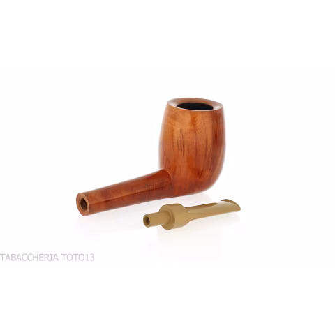 Francesco Ganci billiard shaped briar pipe with polished finish - Tobacco Pipes - Natural root