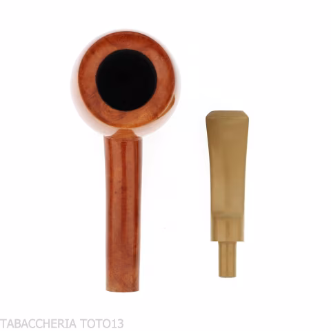 Francesco Ganci billiard shaped briar pipe with polished finish - Tobacco Pipes - Natural root