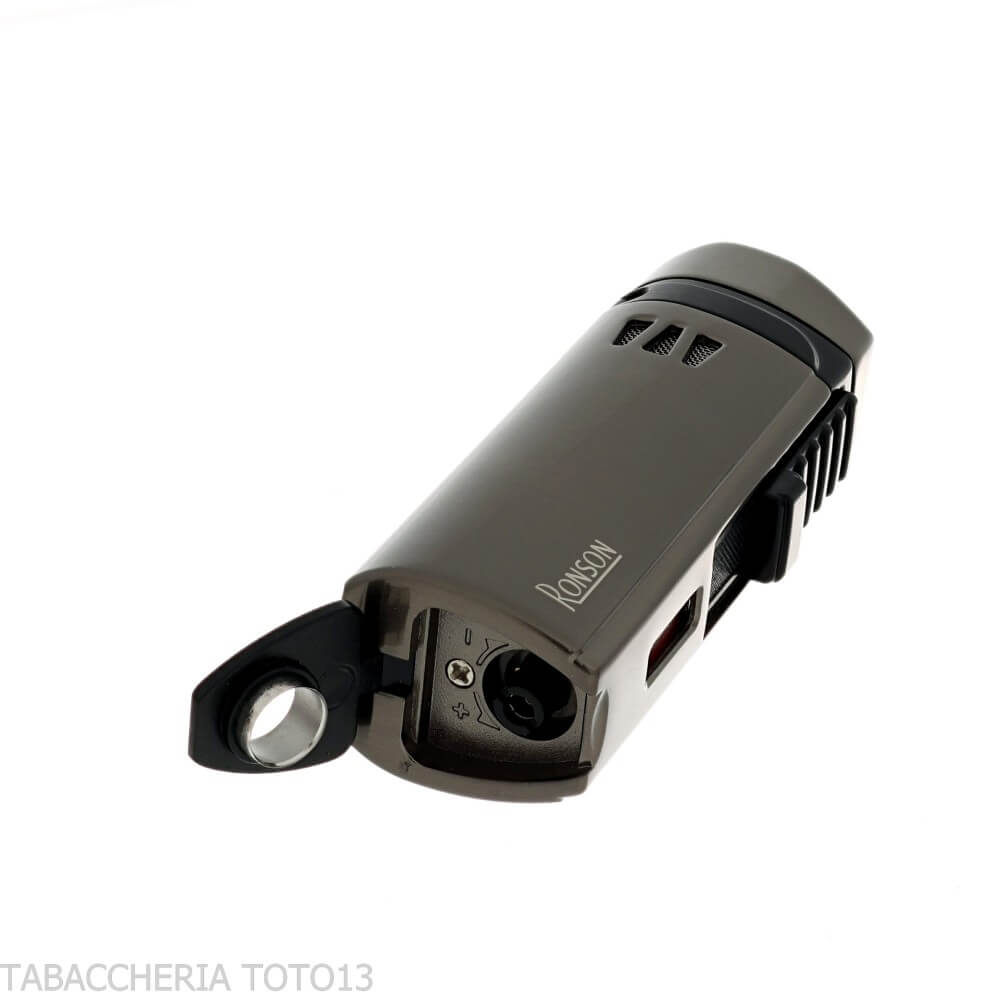 Ronson Mistral jet flame lighter Gun Metal Satin finish - Ronson Lighter