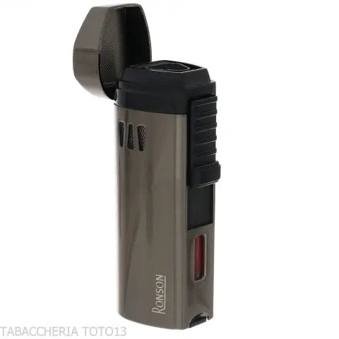 Accendino Ronson Mistral jet flame finitura Gun Metal Satin - Accendini