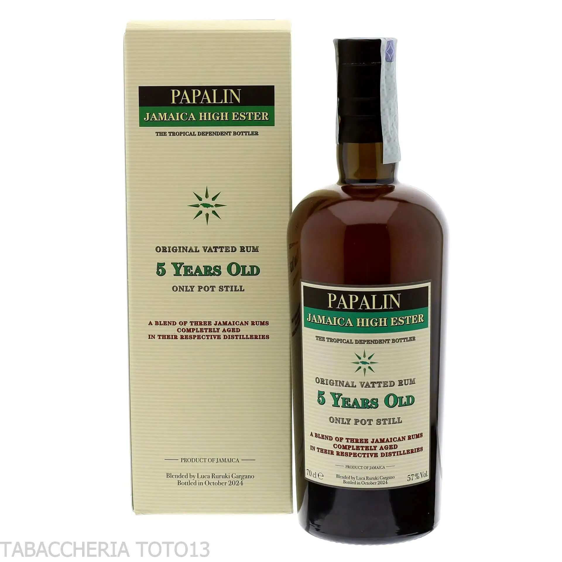 Papalin Jamaica 5 yo finest blend of old rums By Velier Vol.57% Cl.70 - Licores Papalin Jamaica 5 yo finest blend of old rums By Velier Vol.57% Cl.70 - Licores