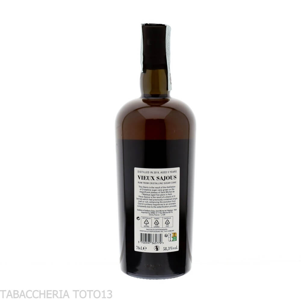 Clairin Vieux Sajous 2019 5 yo Vol.58,3% Cl.70 - Clairin Spirit Of Haiti