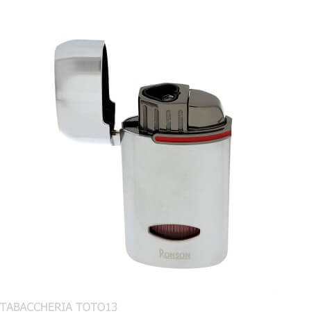 Accendino Ronson Fen jet flame finitura cromo chiaro satinato - Ronson Lighter