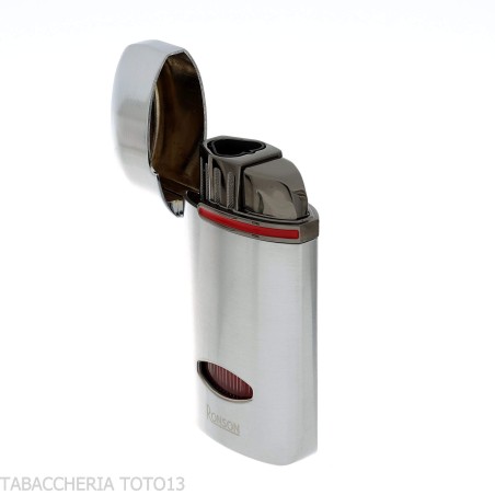 Briquet Ronson Fen Jet Flame, finition chrome satiné - Briquets - Métal