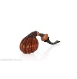 C-Pipe Wang pipe en forme de bouton floral, finition en bruyère naturelle - Pipe Pour le Tabac - Racine naturelle