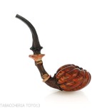 C-pipe Wang flower bud shape pipe natural briar finish - Tobacco Pipes - Natural root