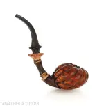 C-pipe Wang forma bocciolo di fiore finitura radica naturale - Pipe