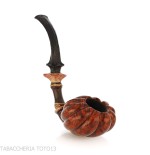C-Pipe Wang-Pfeife in Blütenknospenform mit natürlichem Dornbusch-Finish - Tabakpfeifen