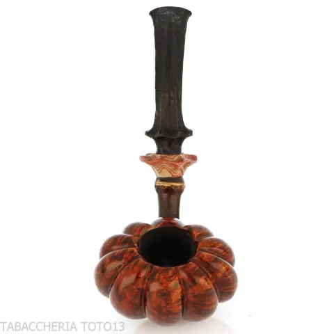 C-pipe Wang forma bocciolo di fiore finitura radica naturale - Pipe