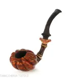 C-pipe Wang forma bocciolo di fiore finitura radica naturale - Pipe