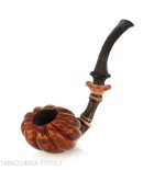 C-Pipe Wang-Pfeife in Blütenknospenform mit natürlichem Dornbusch-Finish - Tabakpfeifen