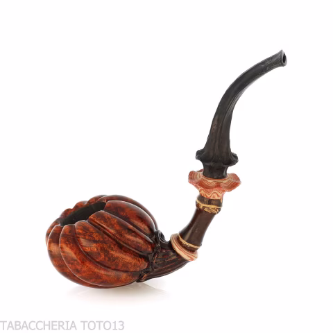 C-pipe Wang forma bocciolo di fiore finitura radica naturale-C-Pipe Wang