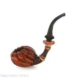 C-pipe Wang forma bocciolo di fiore finitura radica naturale - Pipe