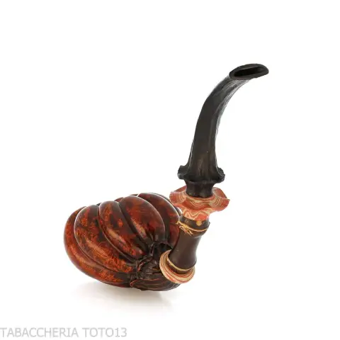 C-pipe Wang forma bocciolo di fiore finitura radica naturale - Pipe