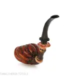 C-pipe Wang forma bocciolo di fiore finitura radica naturale - Pipe