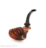 C-Pipe Wang-Pfeife in Blütenknospenform mit natürlichem Dornbusch-Finish - Tabakpfeifen